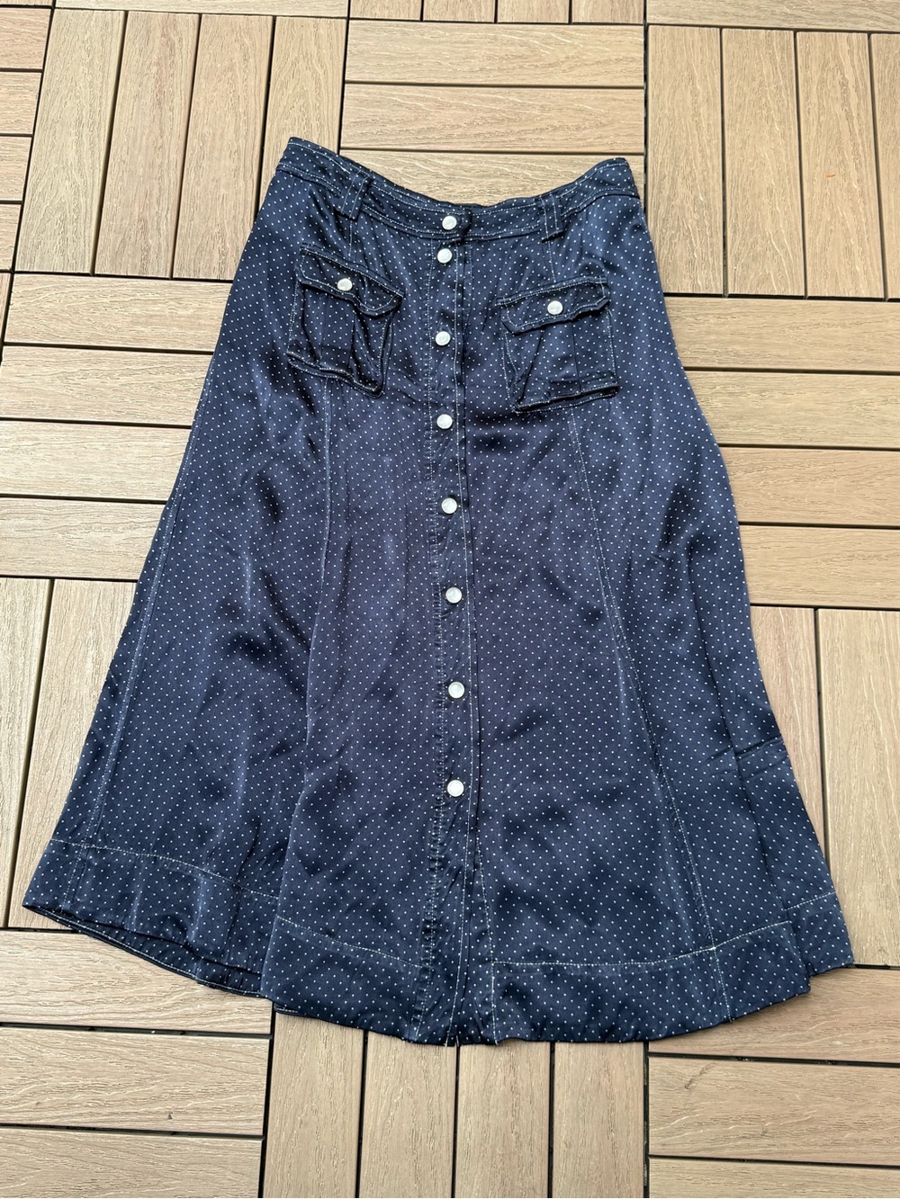 Ganni navy blue white polka dots skirts - Picture 7 of 11